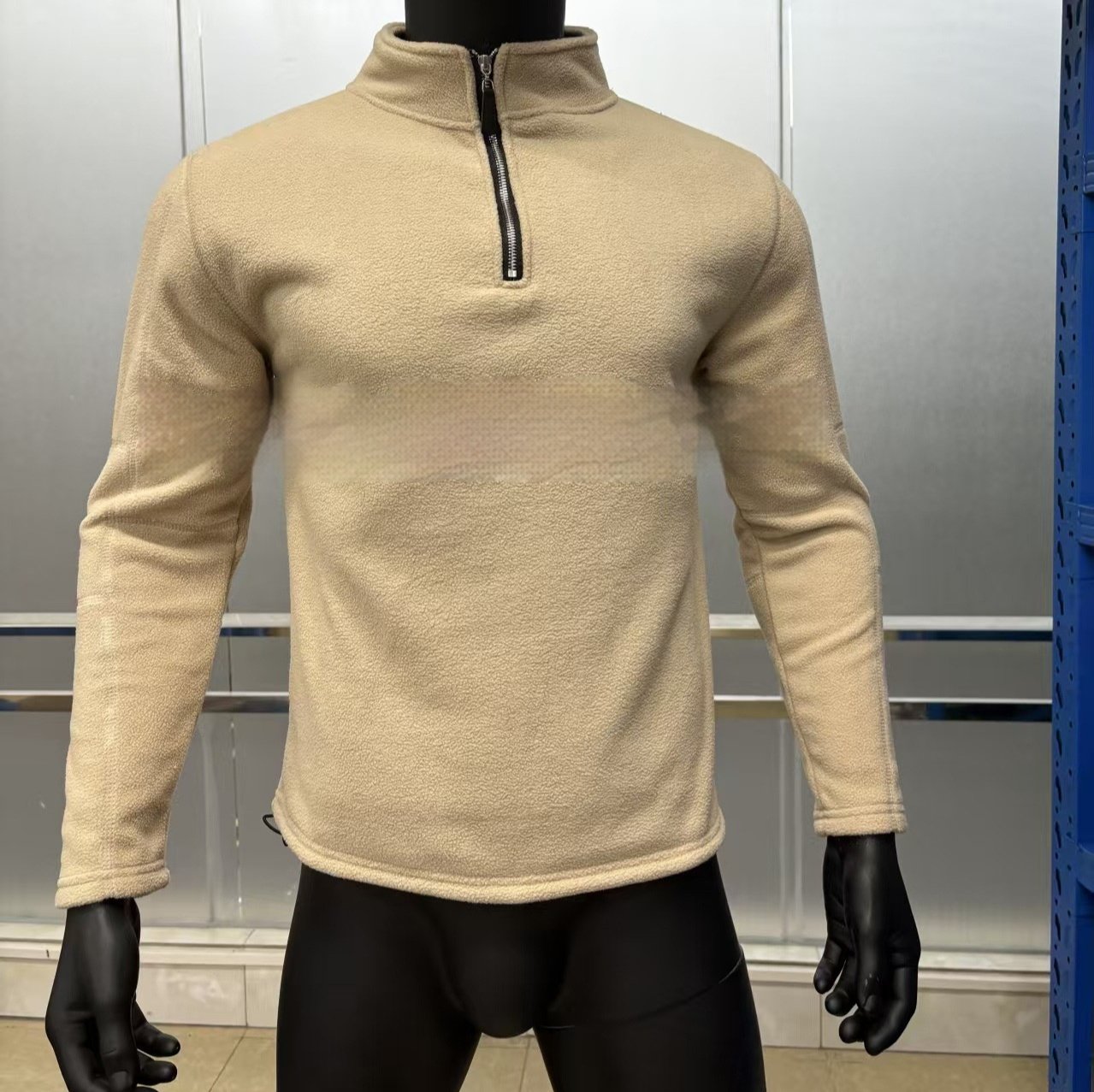 Men's Half-Zip Fleece Pullover | Warm Winter Stand Collar Sweatshirt - Image 3