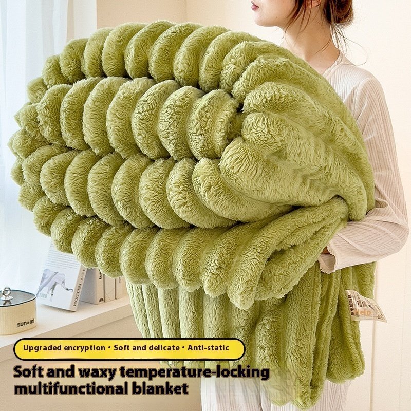 Solid Color Velvet Throw Blanket: Thickened Warm Nap Blanket for Sofa & Bed - Image 8