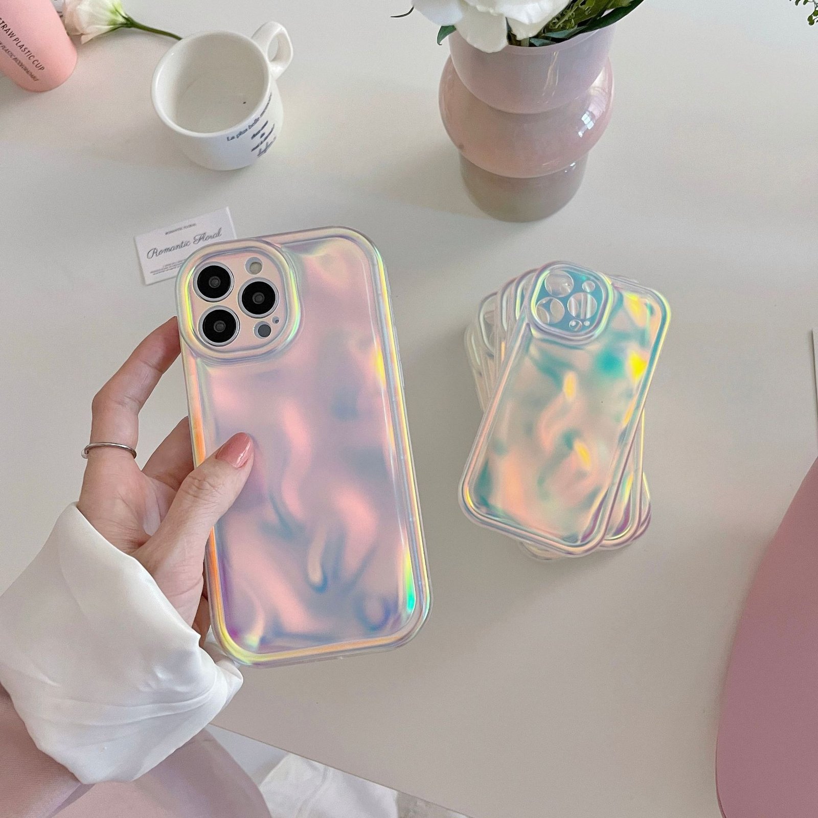 Holographic Laser Meteorite iPhone Case for iPhone 14 13 12 11 Pro Max | Frosted Aesthetic Cover - Image 2