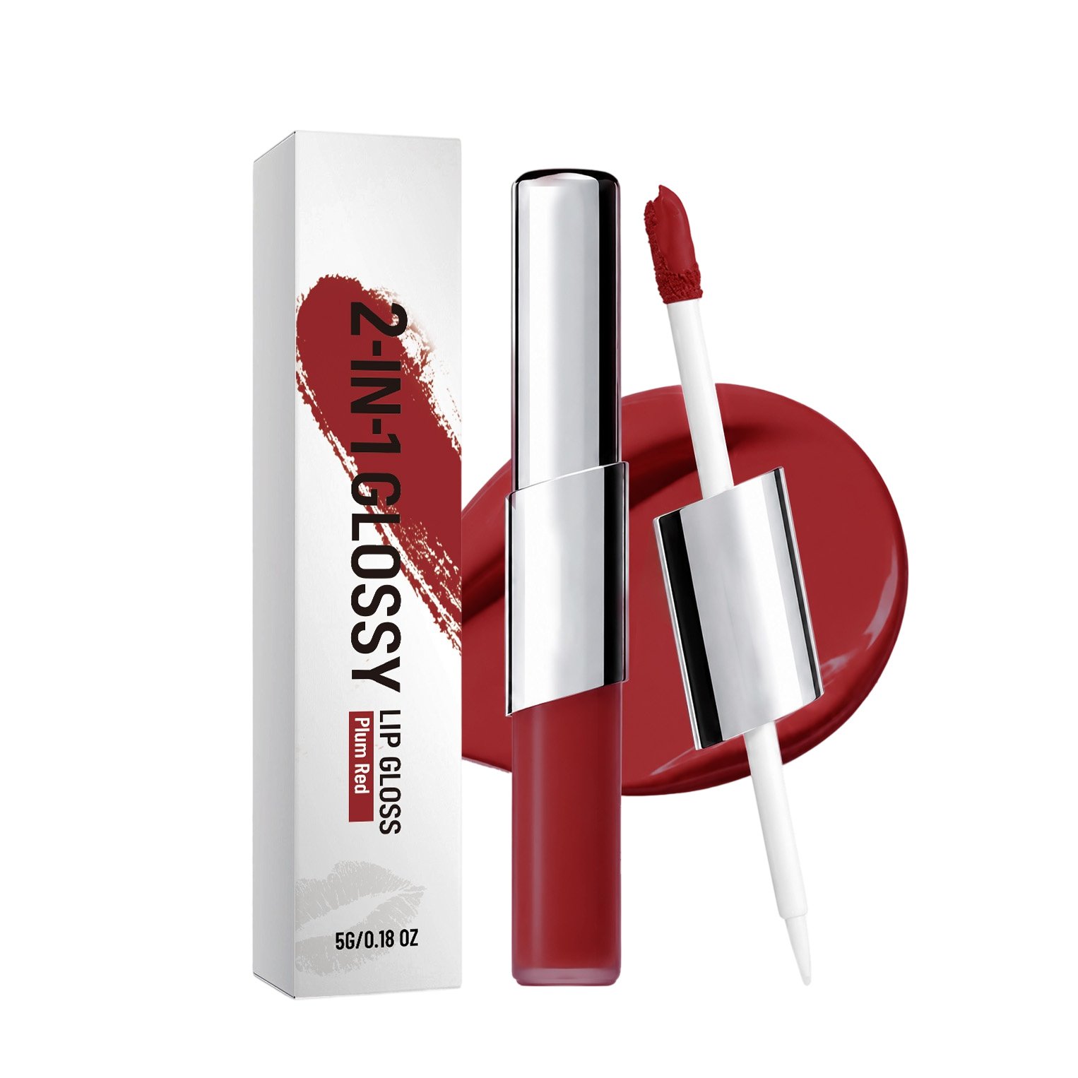 2-in-1 Hydrating Lip Gloss & Plumper | High-Shine Brightening Liquid Lipstick - Image 6