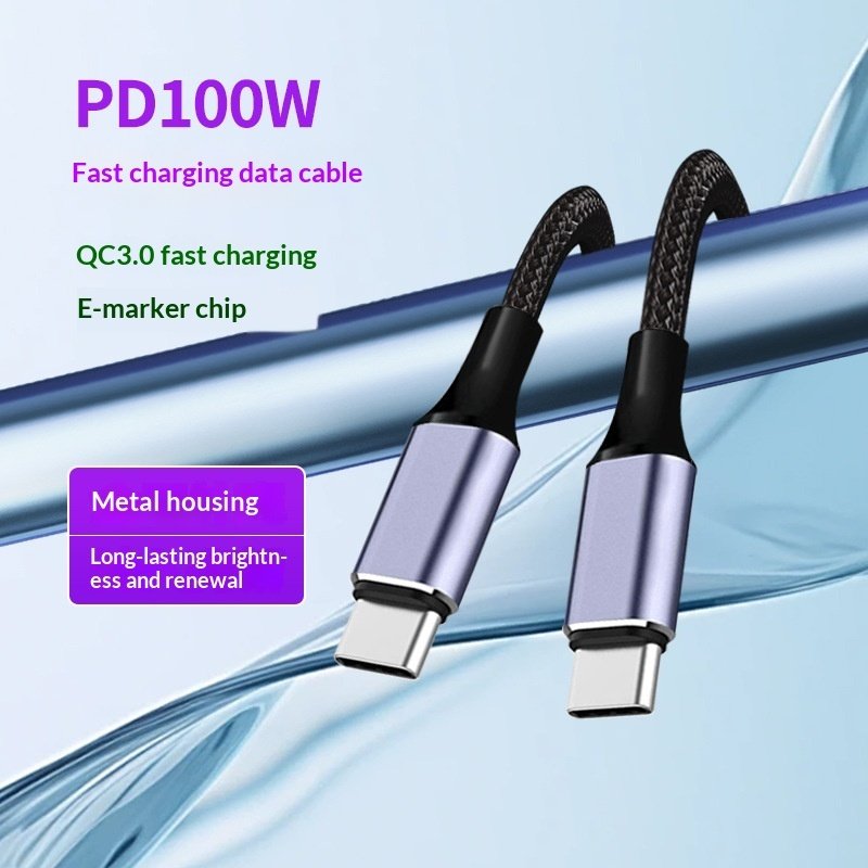 60W Fast-Charging USB-C to USB-C Cable – Dual-Port Durable Data Sync Cord - Image 3