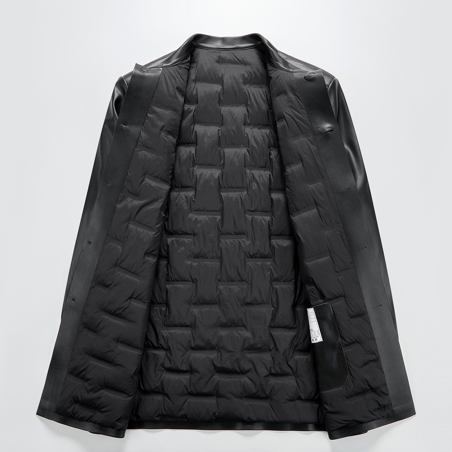 3-in-1 Men’s Leather Trench Coat – Detachable Down Liner Jacket - Image 3