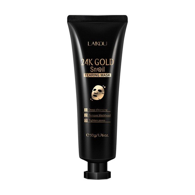 Gold Foil Snail Hydrating Tear-Off Peel-Off Face Mask - Image 6