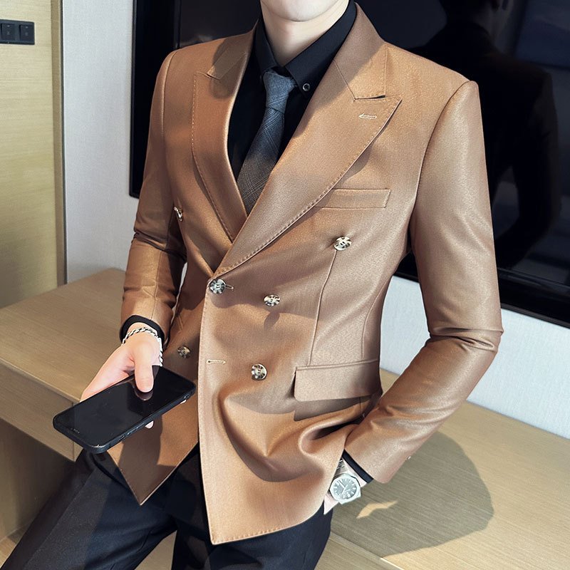 Men's White Casual Double-Breasted Jacket | Smart Fit Lightweight Blazer - Image 2