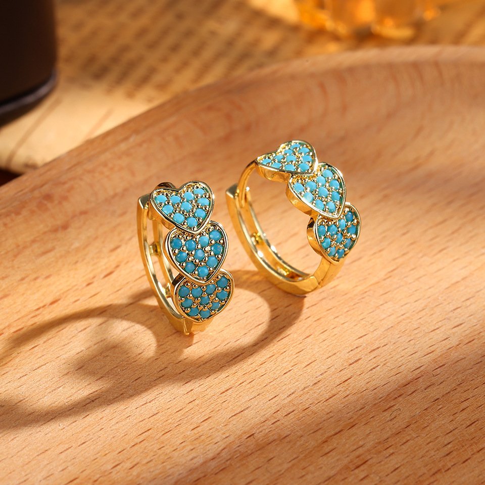 Luxury Full Diamond Drop Earrings - Elegant Double-Row Jewelry for Women - Image 2