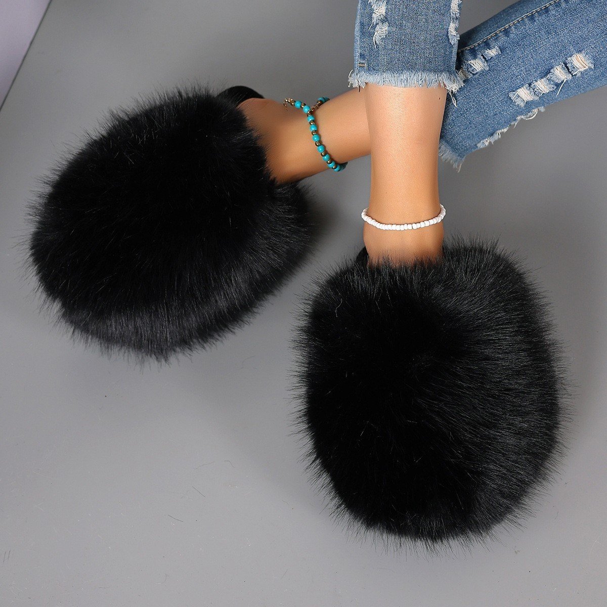 Plush Warm Cotton Slippers for Men & Women | Large Size Solid Color Indoor Slides - Image 8