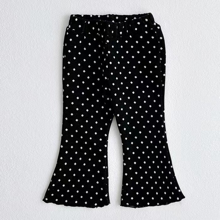 Western Style Bell-Bottom Baby Girl Pants with Fungus Ruffle Trim - Image 6
