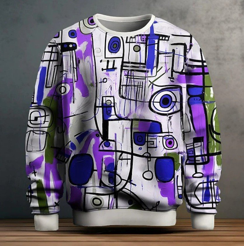 Men's Graffiti Pullover Hoodie | Urban Streetwear Long Sleeve Sweatshirt - Image 4