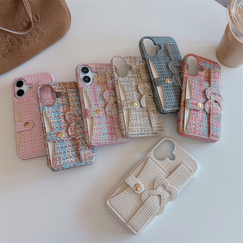 Woven Heart-Shaped Phone Cardholder for iPhone 14/15/16/17 - Image 7
