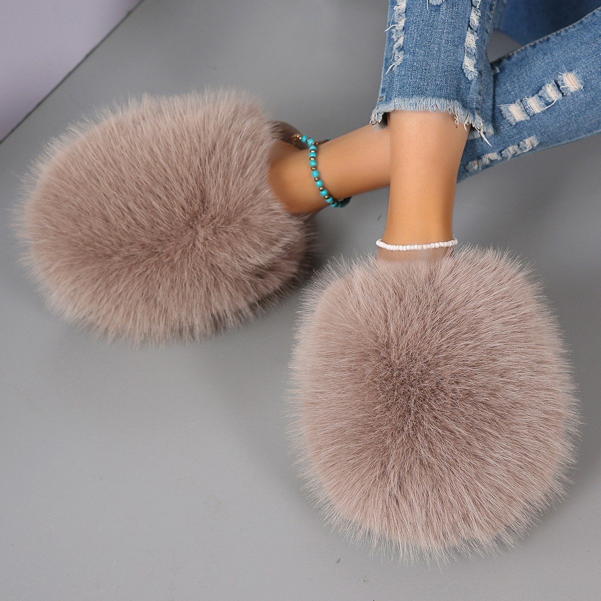Plush Warm Cotton Slippers for Men & Women | Large Size Solid Color Indoor Slides - Image 7
