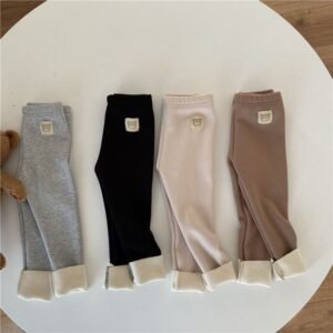 Girls' Fleece-Lined Single-Layer Fashionable All-Matching Leggings