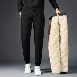 Thermal Padded Cashmere & Cotton Winter Trousers for Men