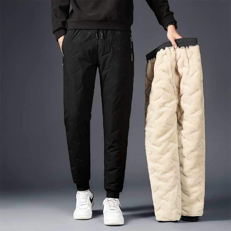 Thermal Padded Cashmere & Cotton Winter Trousers for Men