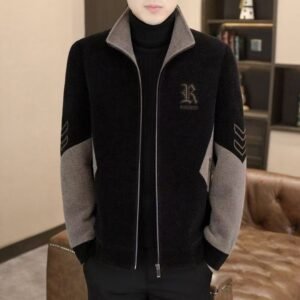 Men's Fleece-Lined Stand Collar Jacket | Thick Warm Winter Outerwear