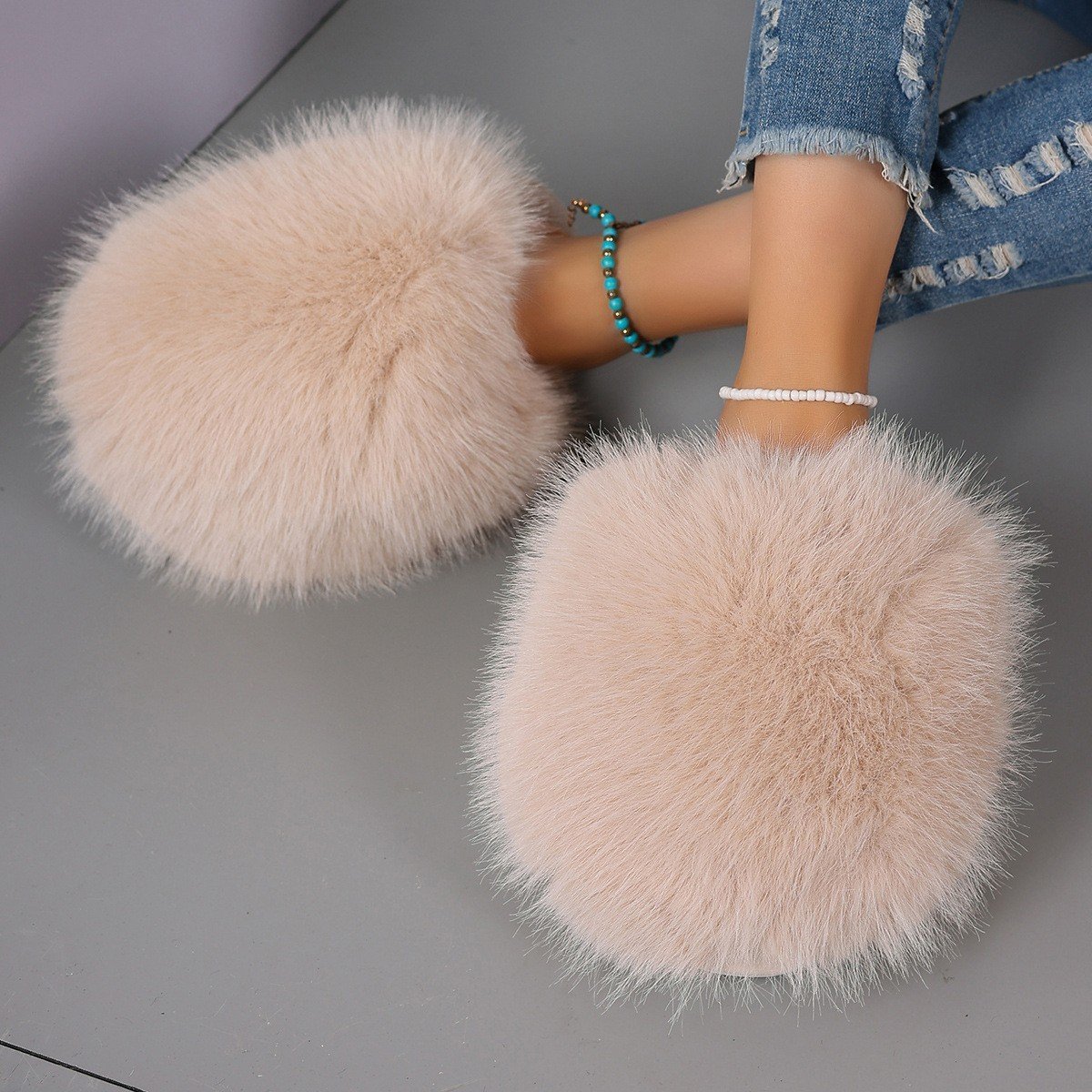 Plush Warm Cotton Slippers for Men & Women | Large Size Solid Color Indoor Slides - Image 5