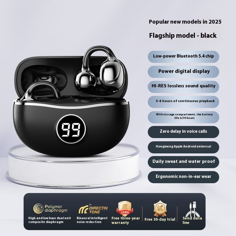 D151 Bone Conduction Style Earphones | Open-Ear Wireless Bluetooth Headset - Image 5