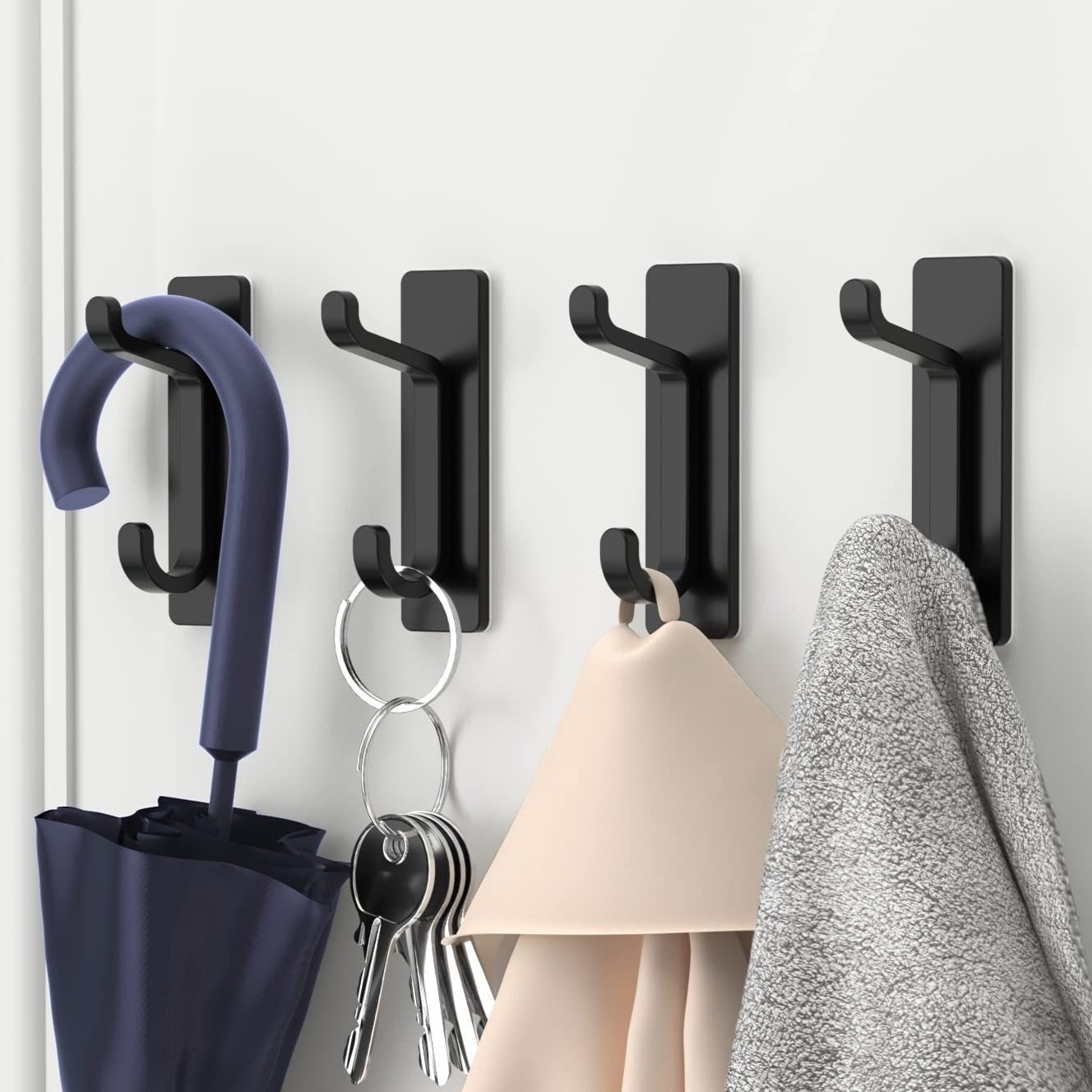 Stainless Steel Wall Hooks: Heavy Duty Solid Color Clothes Hanger