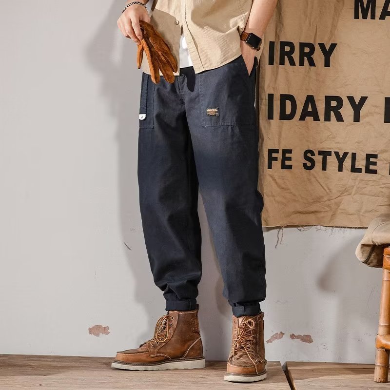Men's Retro Straight Leg Cargo Pants | Big & Tall Casual Trousers - Image 2