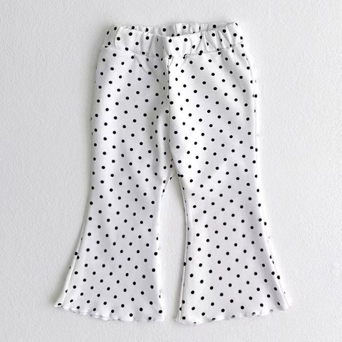 Western Style Bell-Bottom Baby Girl Pants with Fungus Ruffle Trim - Image 8