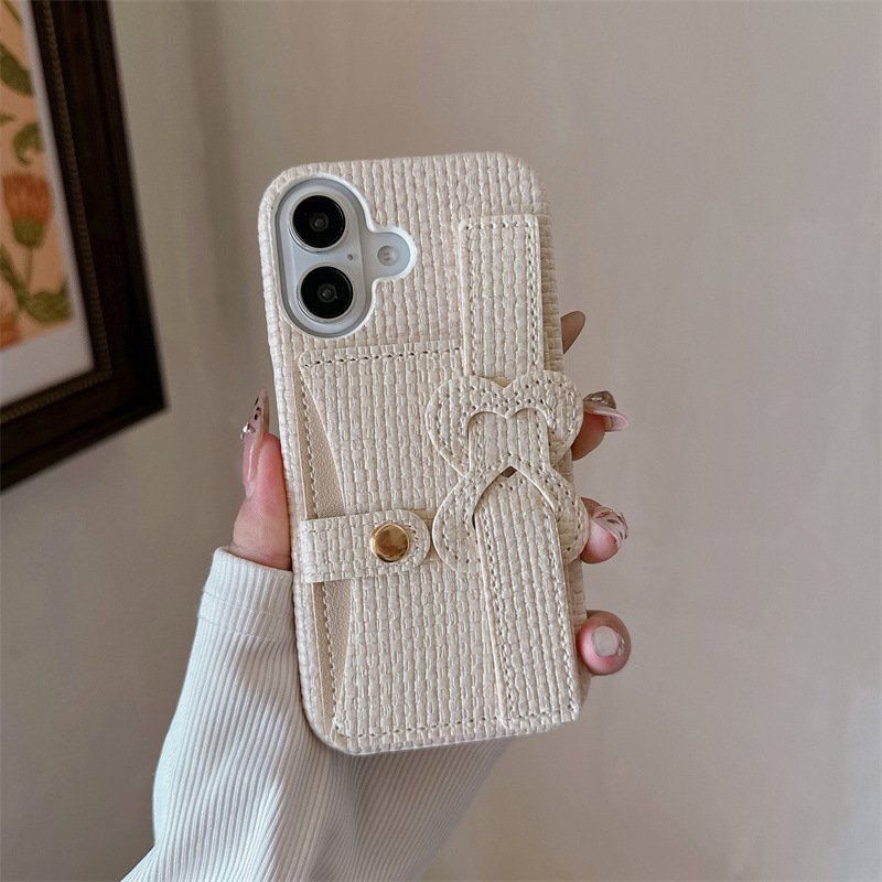 Woven Heart-Shaped Phone Cardholder for iPhone 14/15/16/17 - Image 10