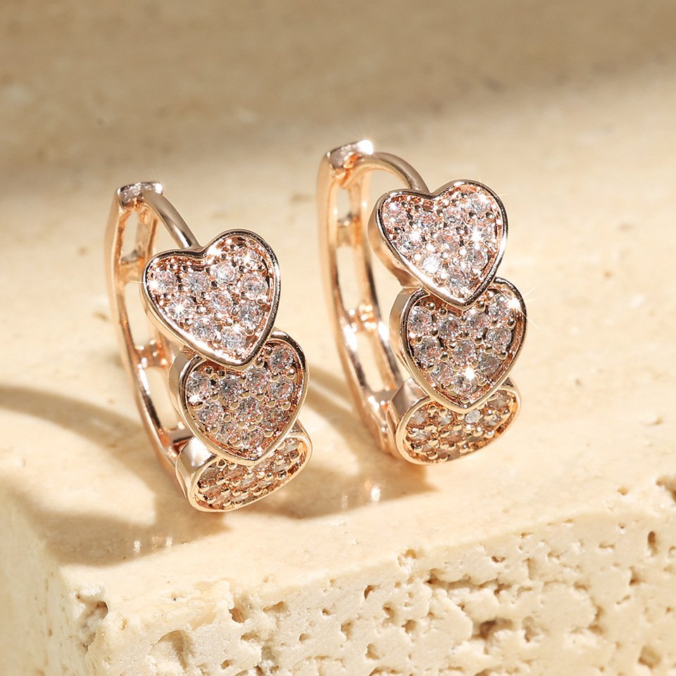 Luxury Full Diamond Drop Earrings - Elegant Double-Row Jewelry for Women - Image 4