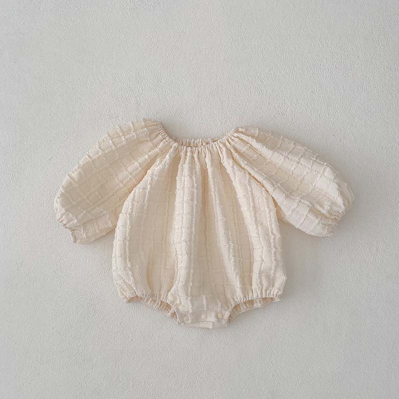 Spring & Autumn Baby Plaid Jumpsuit – Cozy Solid-Color Romper - Image 6