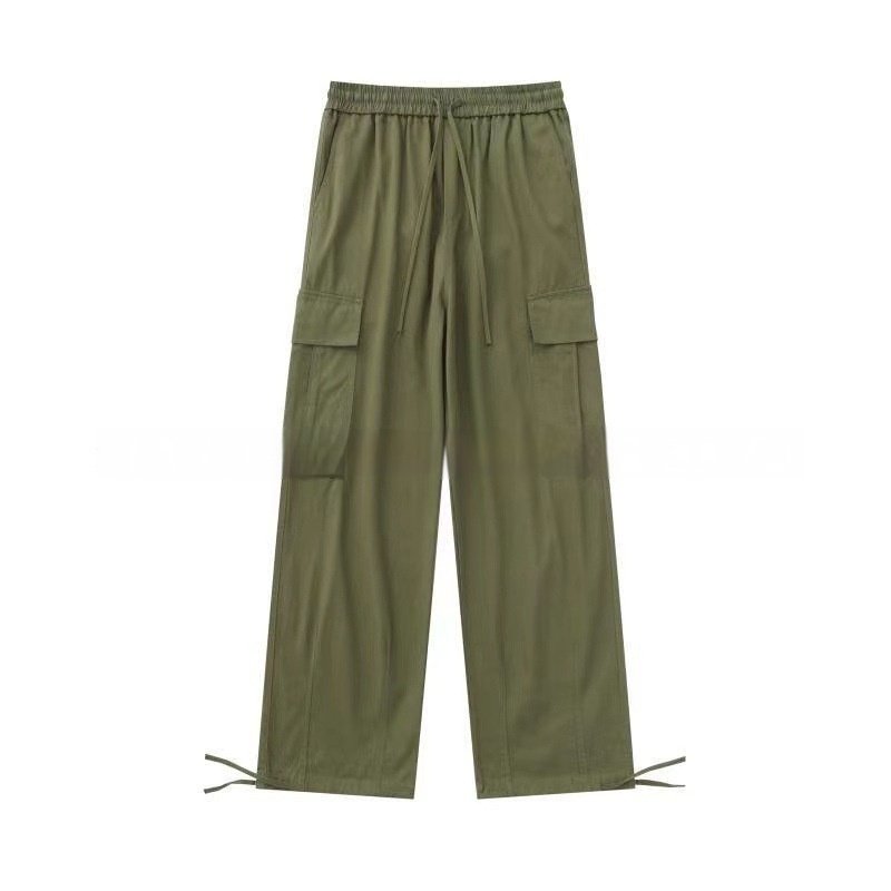 Men's Loose Fit Cargo Pants | Straight Leg Drawstring Utility Trousers - Image 4