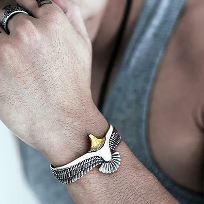 Viking Eagle Bracelet: Vintage Nordic Style Adjustable Bangle