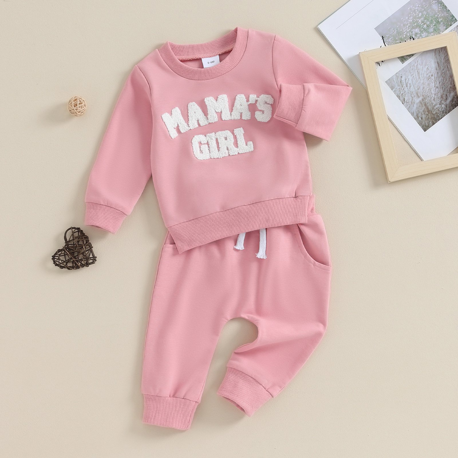 Baby Girl Cozy Knitted Sweater & Trouser Set – Embroidered Letter Outfit - Image 3