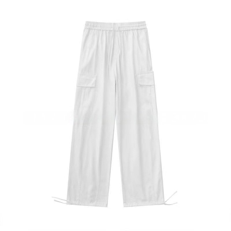 Men's Loose Fit Cargo Pants | Straight Leg Drawstring Utility Trousers - Image 8