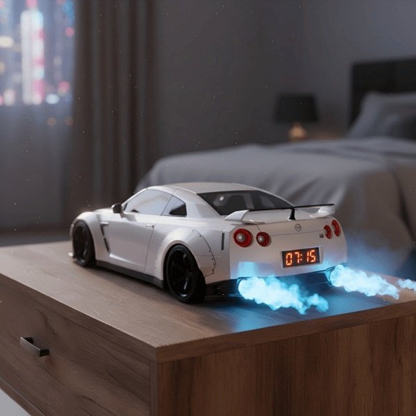 Supercar Engine Alarm Clock with Lifelike Sounds & LED Lights - Image 8