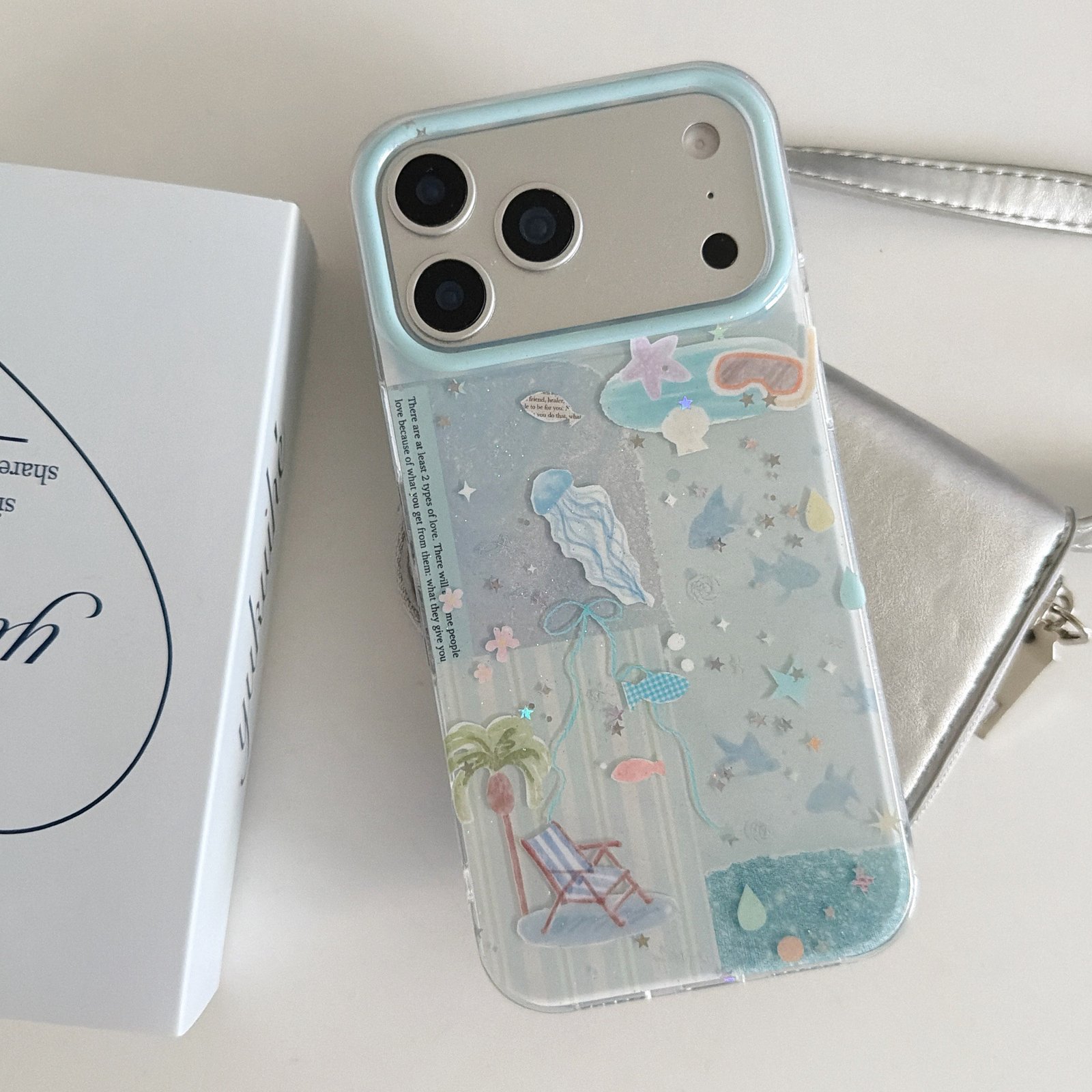 Blue Jellyfish Glitter Case – Sparkly Protective Cover for iPhone 13/14/15/16/17 - Image 4