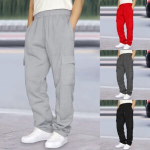 Men's Loose Cargo Sweatpants with Drawstring & Cinch Ankle