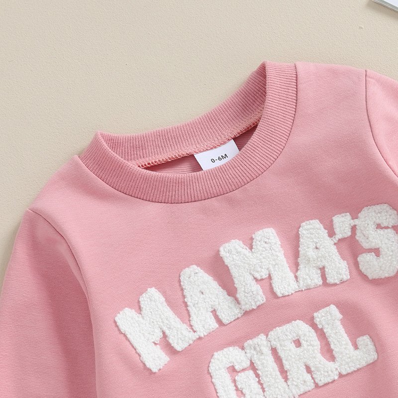 Baby Girl Cozy Knitted Sweater & Trouser Set – Embroidered Letter Outfit - Image 2