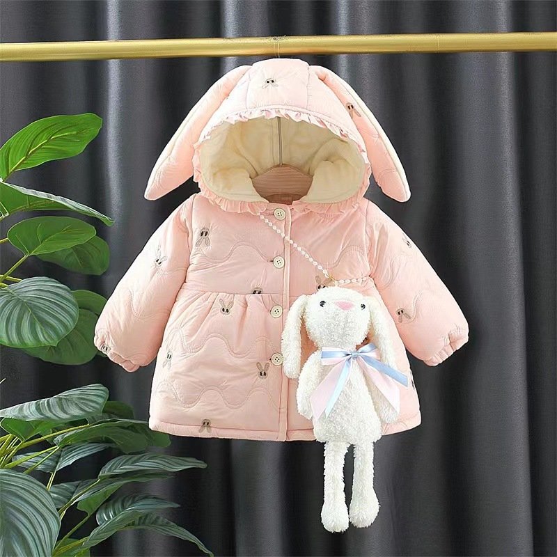Girls' Thickened Cotton Padded Winter Jacket – Warm Western Style Coat