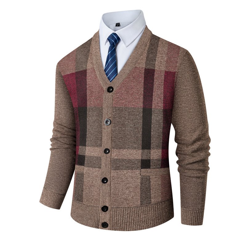 Mens Fleece Lined Cardigan Sweater | Thickened Warm Winter Outerwear - Image 5