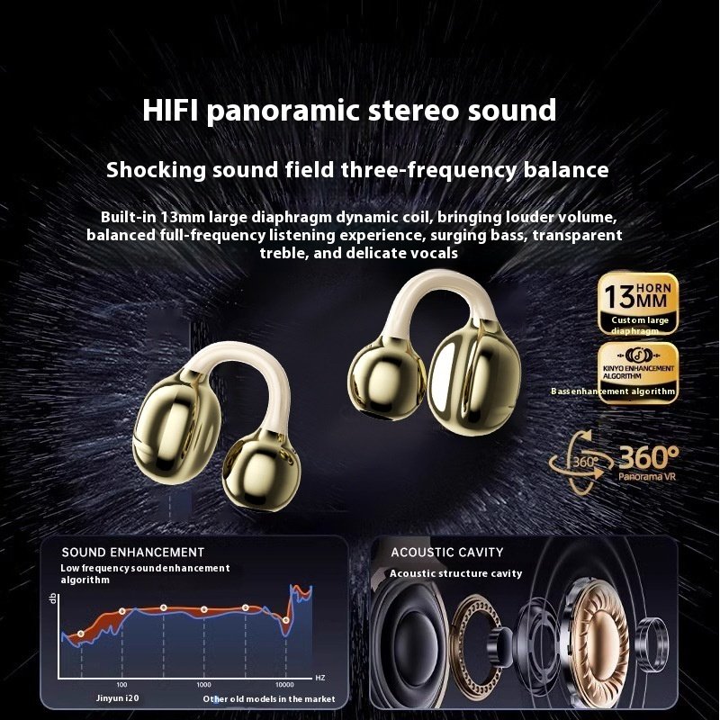 D151 Bone Conduction Style Earphones | Open-Ear Wireless Bluetooth Headset - Image 8