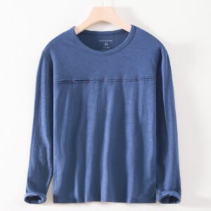 Men's Bamboo Cotton Crewneck T-Shirt | Japanese Style Solid Color Tee