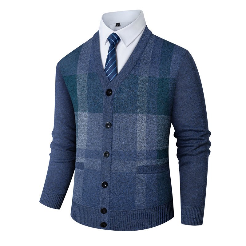 Mens Fleece Lined Cardigan Sweater | Thickened Warm Winter Outerwear - Image 6