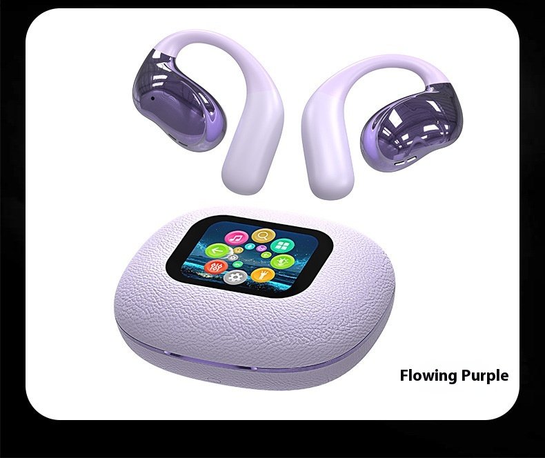 Open Leather Texture Black And White Bluetooth Headset - Image 5