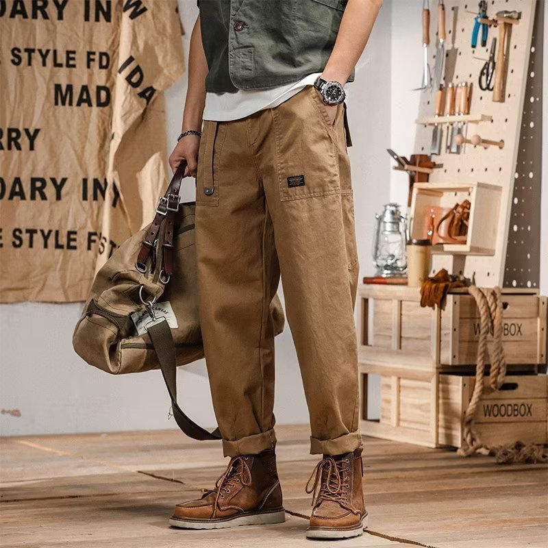 Men's Retro Straight Leg Cargo Pants | Big & Tall Casual Trousers