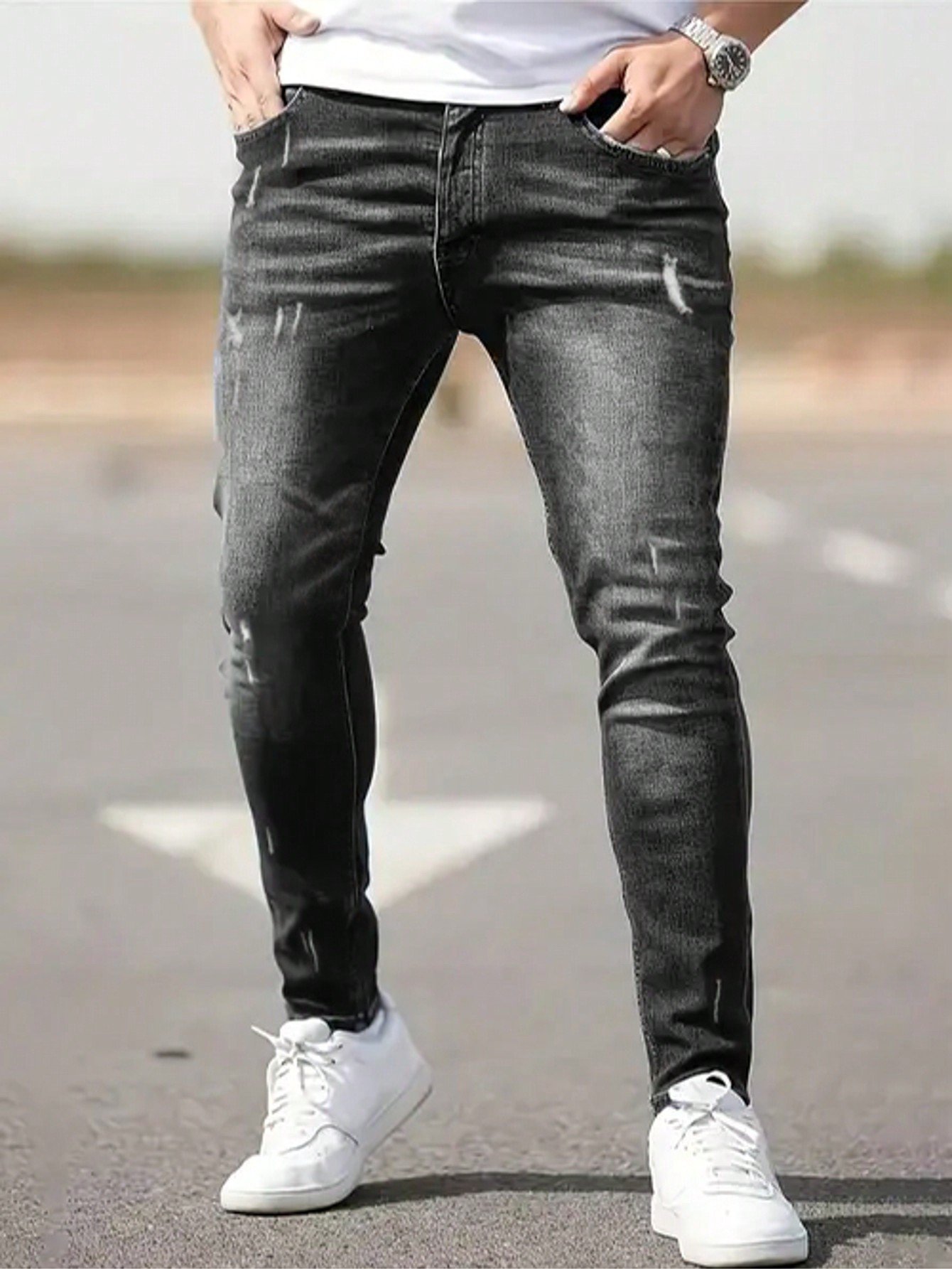 Men's American-Style Skinny Jeans - Slim-Fit Versatile Denim - Image 6