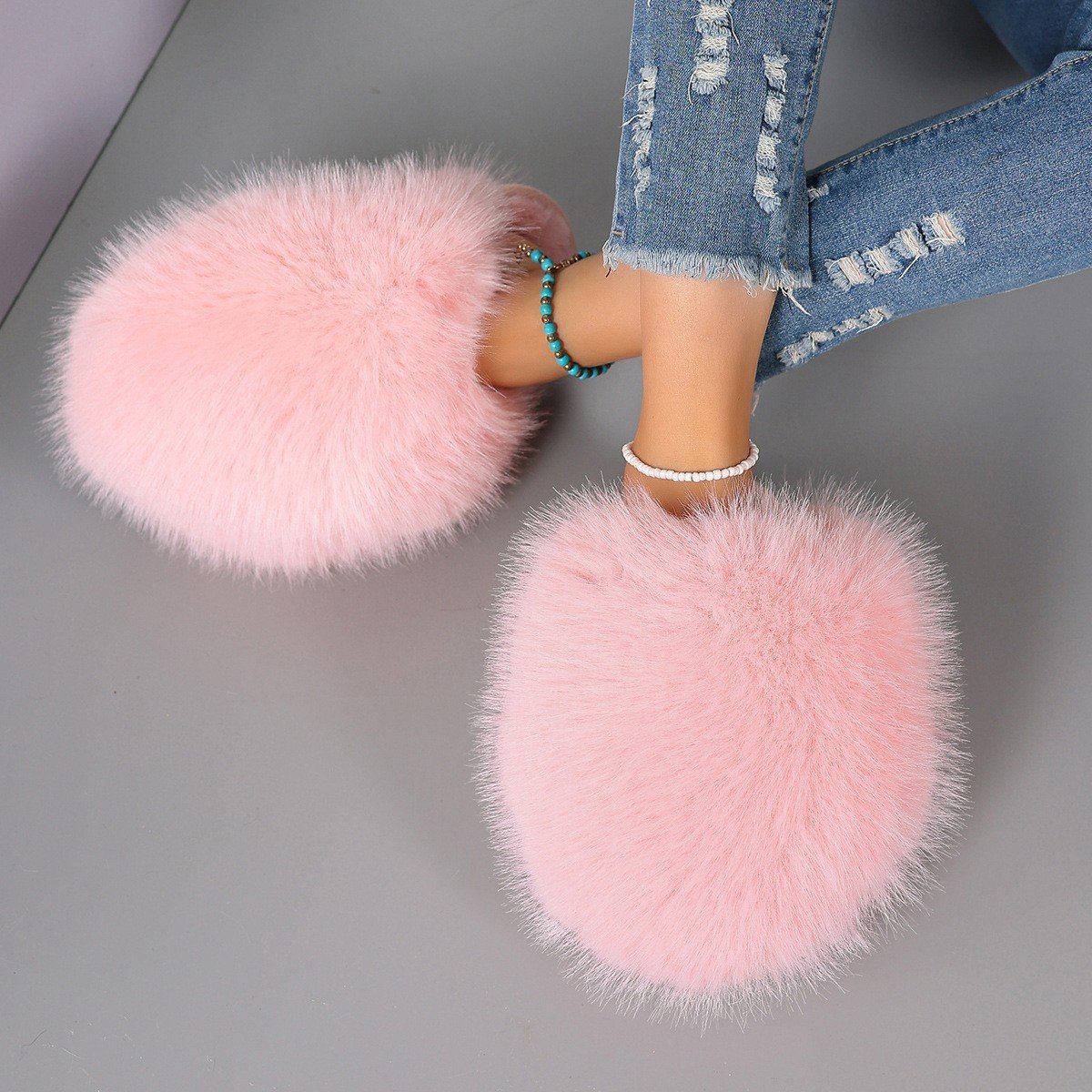 Plush Warm Cotton Slippers for Men & Women | Large Size Solid Color Indoor Slides - Image 6