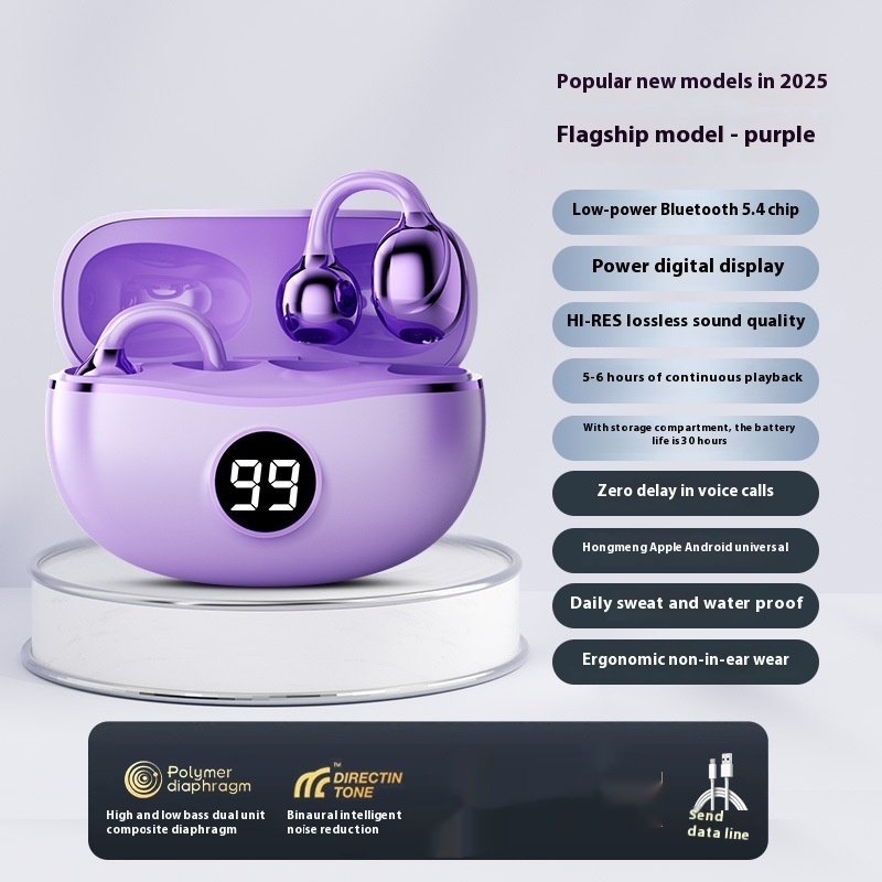 D151 Bone Conduction Style Earphones | Open-Ear Wireless Bluetooth Headset - Image 3