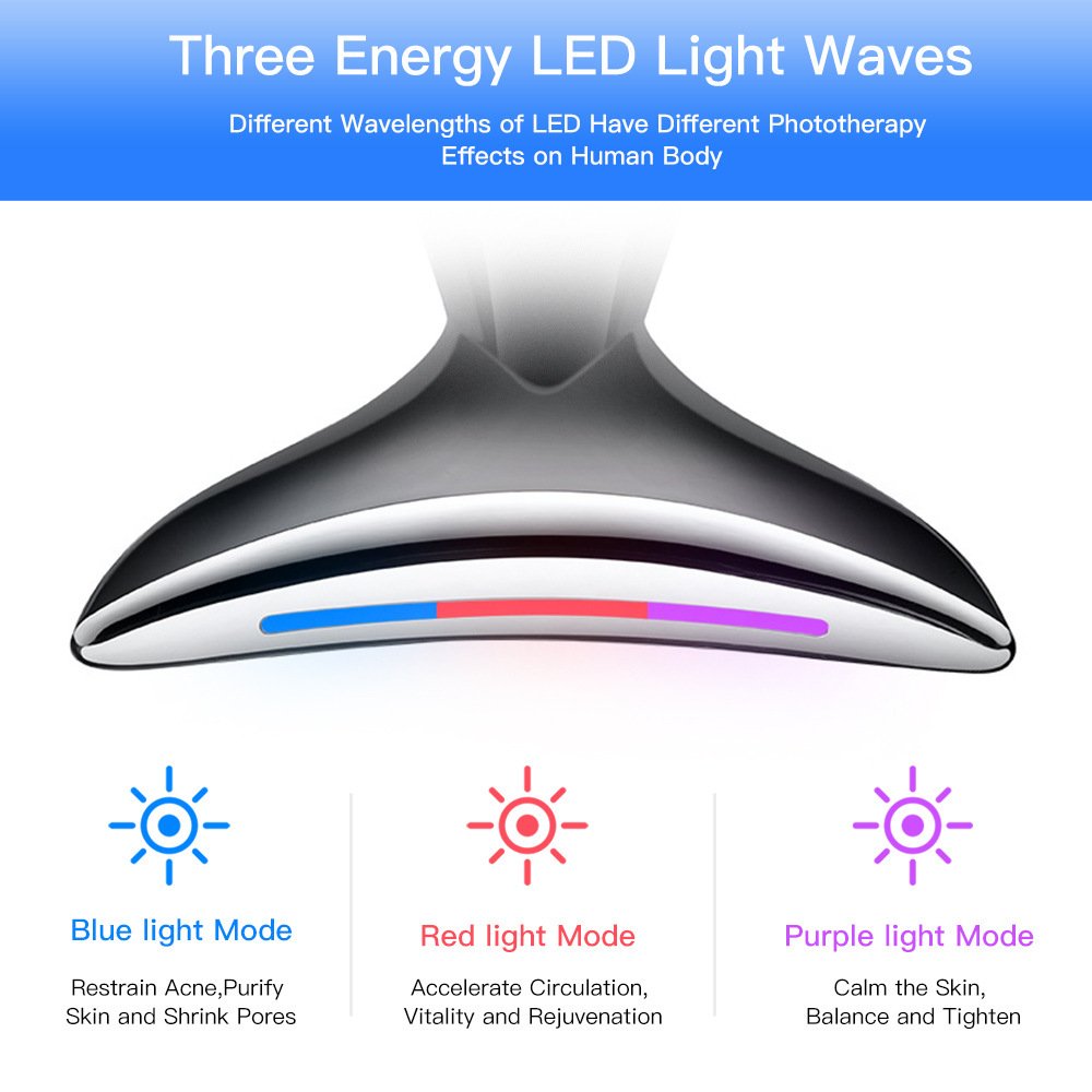 EMS Microcurrent Neck & Face Lifting Device | 3-Color LED Photon Therapy - Image 9