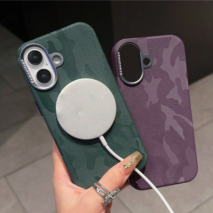 Tactical Camo Leather Case for iPhone 16 15 14 13 | Heavy Duty Full-Body Shockproof Protective Cover Shield