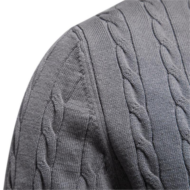 Men's Embroidered Deer Knitted Sweater | Casual Solid Color Crewneck - Image 6