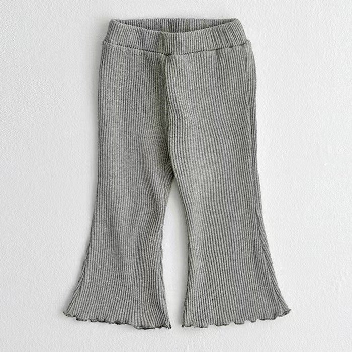 Western Style Bell-Bottom Baby Girl Pants with Fungus Ruffle Trim - Image 7