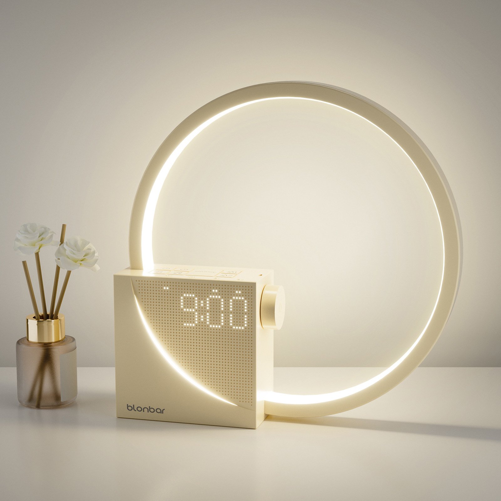 White Noise Alarm Clock with Night Light | 5V2A USB Charging Touch Lamp - Image 4