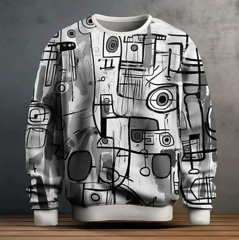 Men's Graffiti Pullover Hoodie | Urban Streetwear Long Sleeve Sweatshirt - Image 6